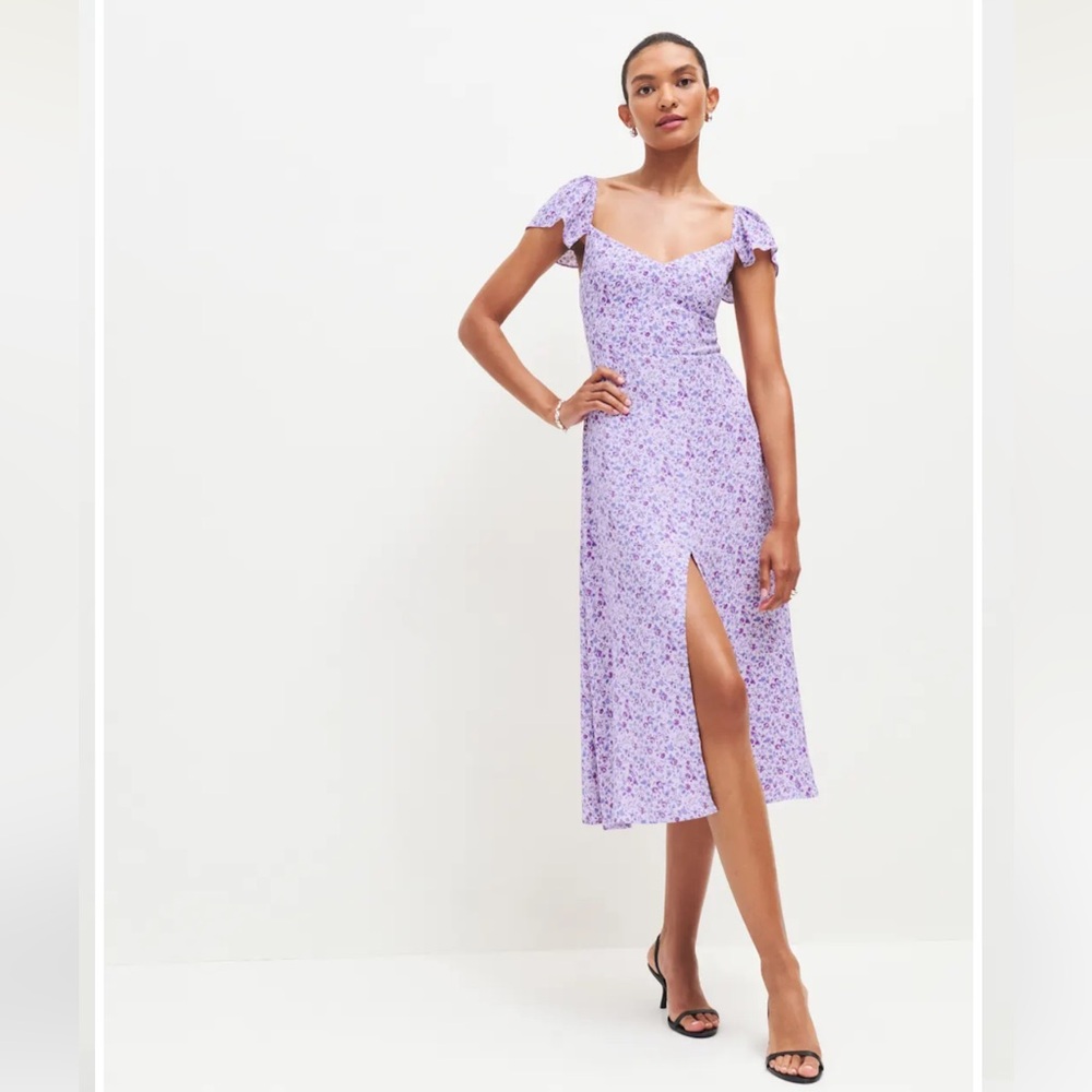 Floral Purple Midi Dress